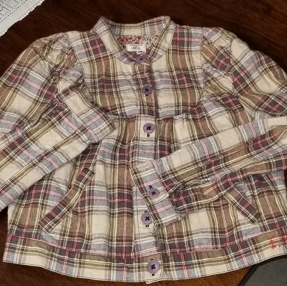 Free people plaid button up jacket .
